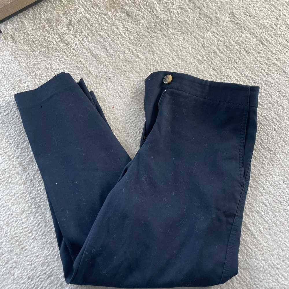 Ann Taylor Navy Trousers with Button Accent